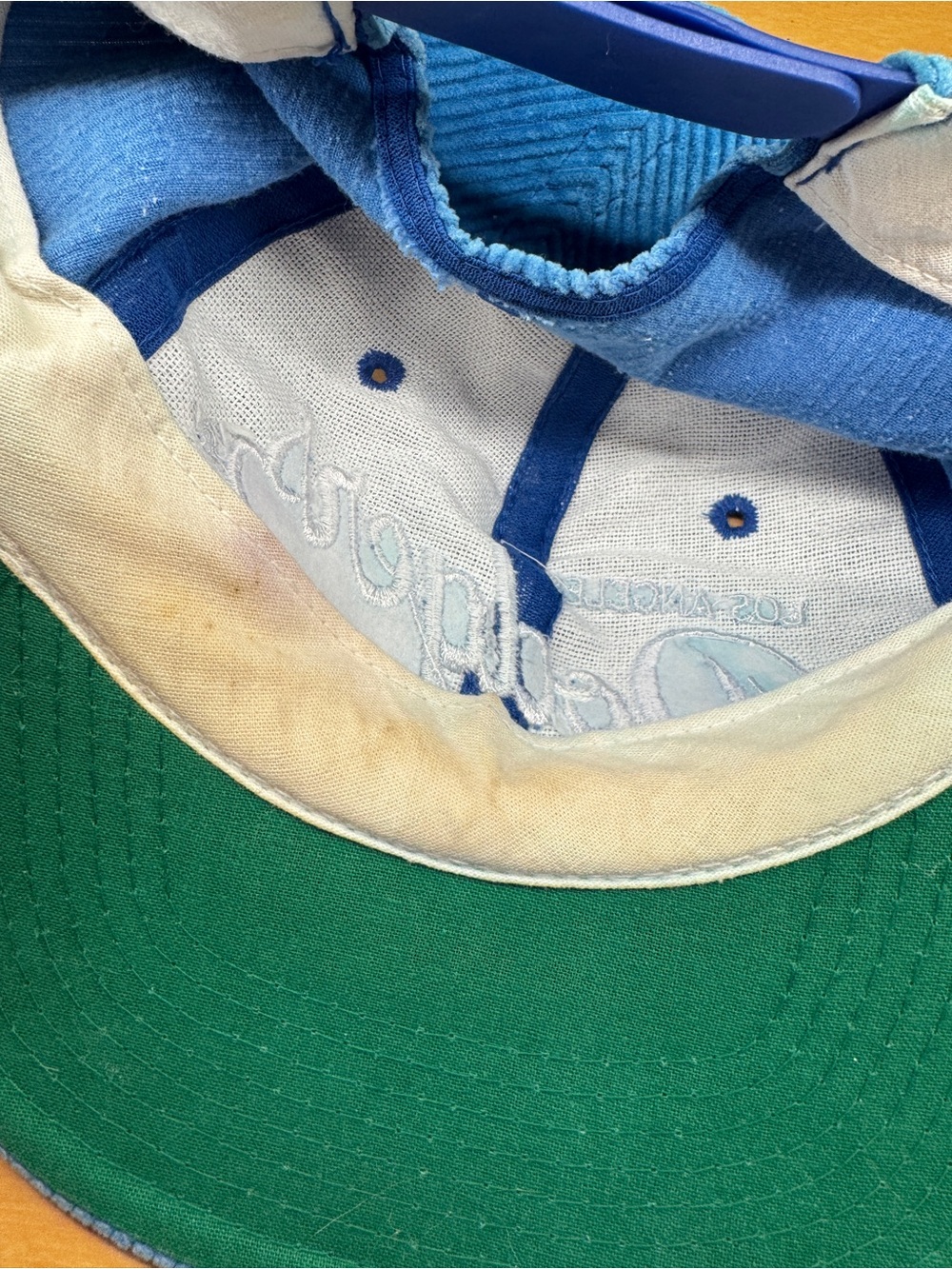 80s-90s Vintage LA Dodgers Corduroy Hat Twins Made in Taiwan - Picture 6 of 7
